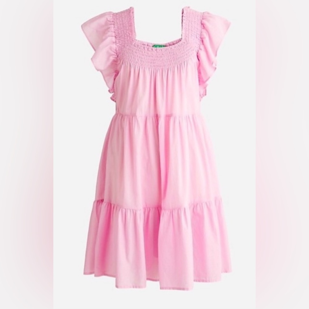 NWT JCREW Flutter-sleeve voile mini dress in Pink, Size M sold out online